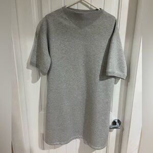 Askya Grey Mockneck Cotton-Blend Sweatshirt Dress Size L